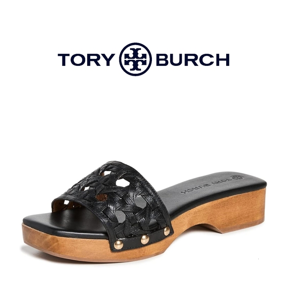 Tory Burch Shoes - Tory Burch Women's Basket Weave Clogs, Perfect Black, 5.5 Medium US